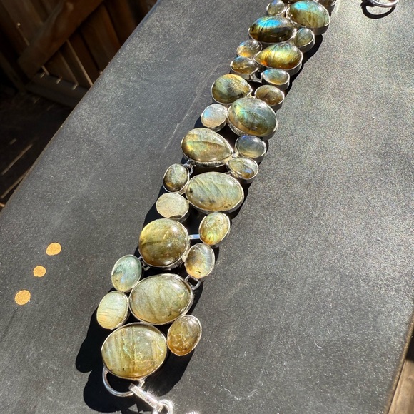 925 sterling silver Labordarite bracelet! Extraordinarily beautiful! HANDMADE!!! - Picture 14 of 15